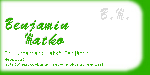 benjamin matko business card